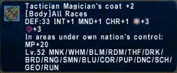 Tactician Magician's Coat +2