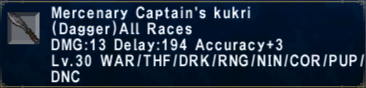 Mercenary Captain's Kukri