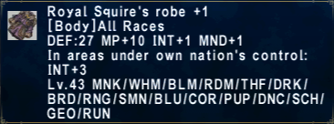 Royal Squire's Robe +1