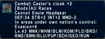 Combat Caster's Cloak +2