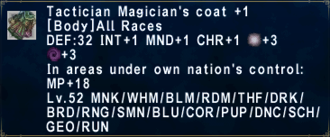 Tactician Magician's Coat +1