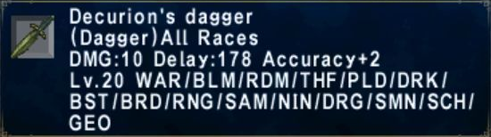 Decurion's Dagger - HorizonXI Wiki