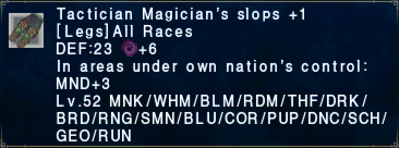 Tactician Magician's Slops +1