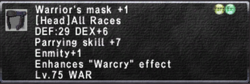Warrior's Mask +1